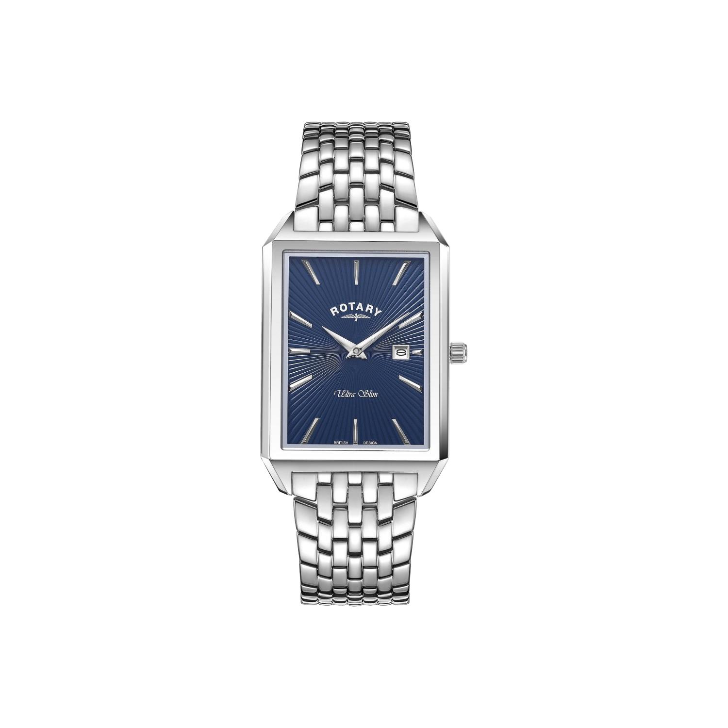 Rotary ultra slim white stainless steel watch on sale